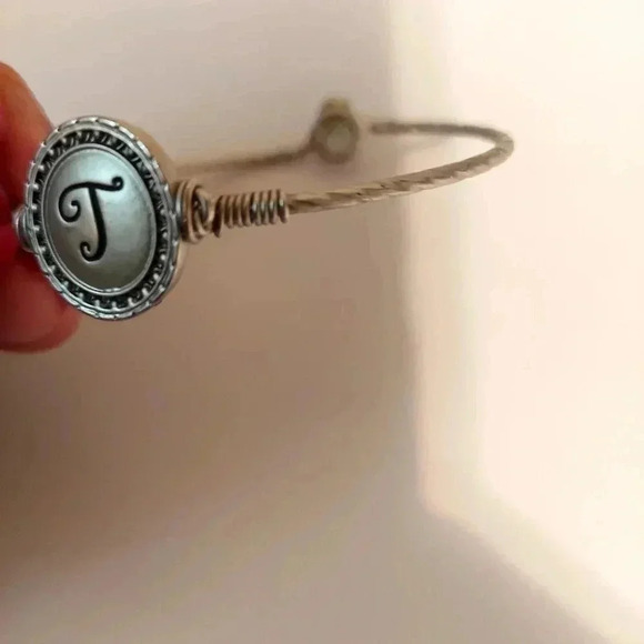 Bracelet / Bangle - J Initial - Silver Tone - Picture 5 of 5